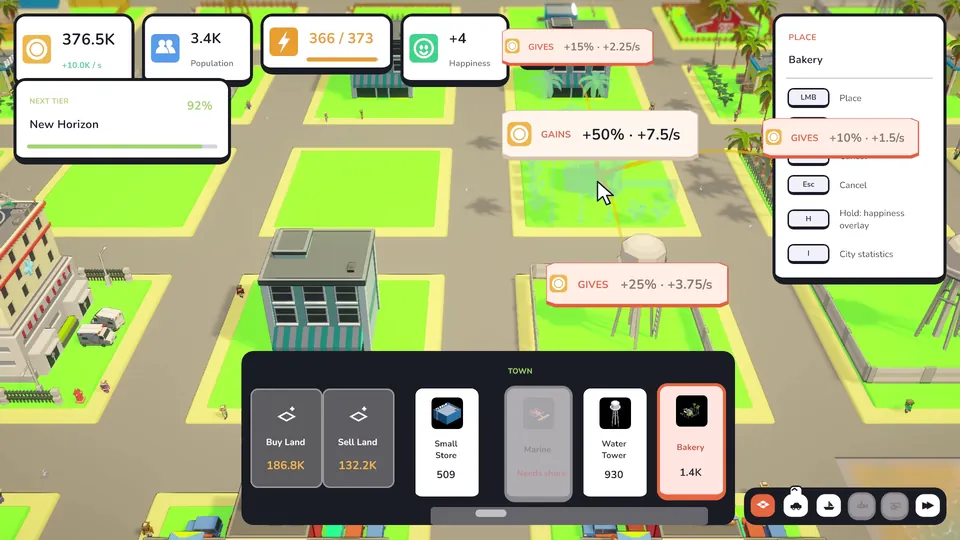 Placing a Bakery with adjacency badges